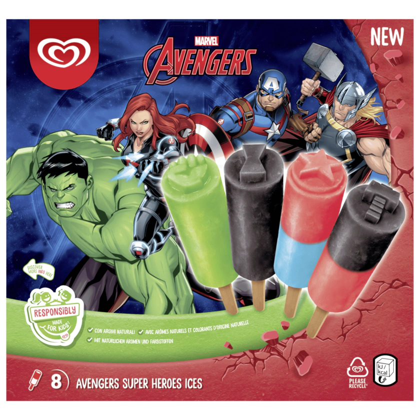 Langnese Disney Avengers Eis 8x60 ml - 8711327482623