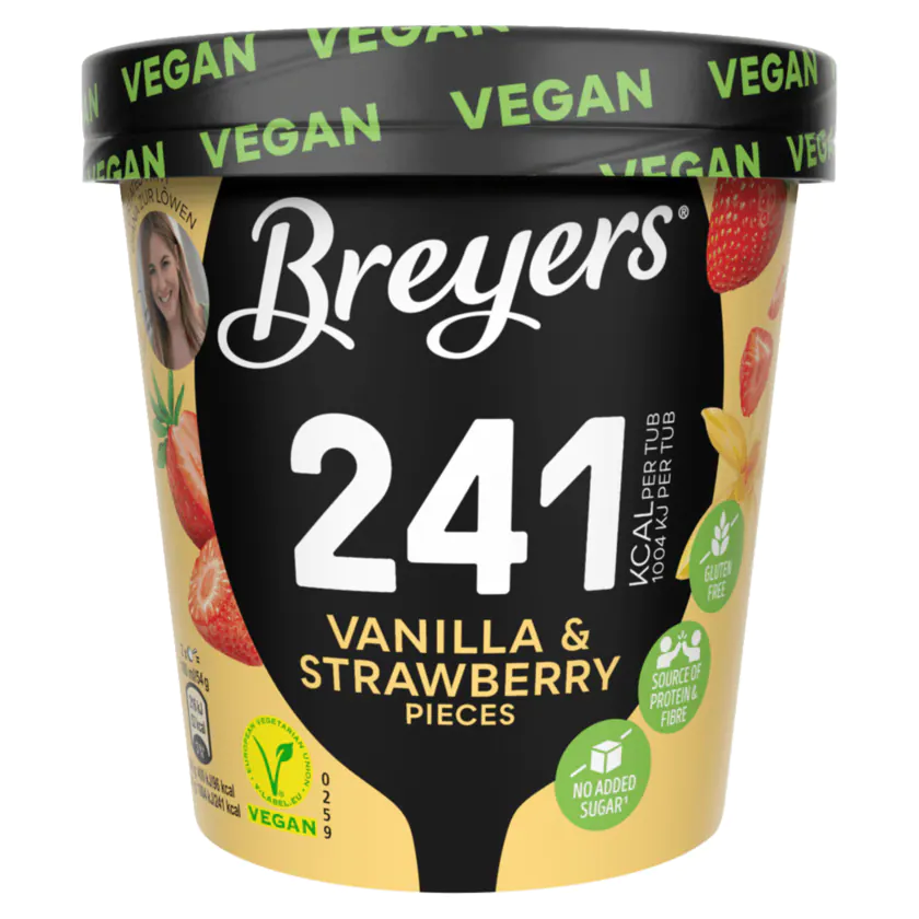 Breyers Eiscreme Vanilla & Strawberry vegan 465ml - 8711327535831