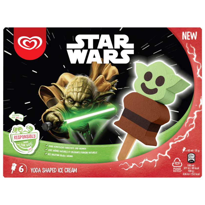 Langnese Star Wars Yoda Shaped Ice Cream 360ml - 8711327540651