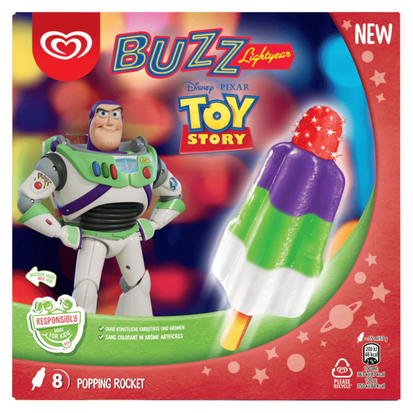 Langnese Stieleis Disney Pixar Toy Story Buzz Lightyear 440ml - 8711327541580