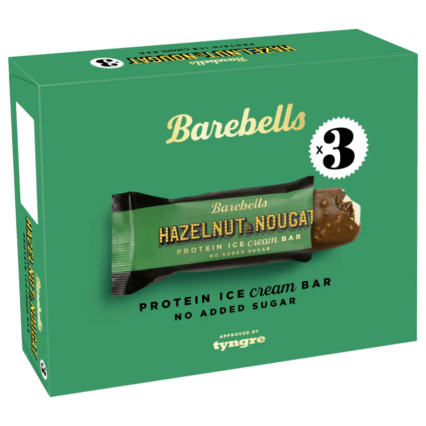 Barebells Hazelnut & Nougat Protein Ice Cream Bar 3x73ml - 8711327545854