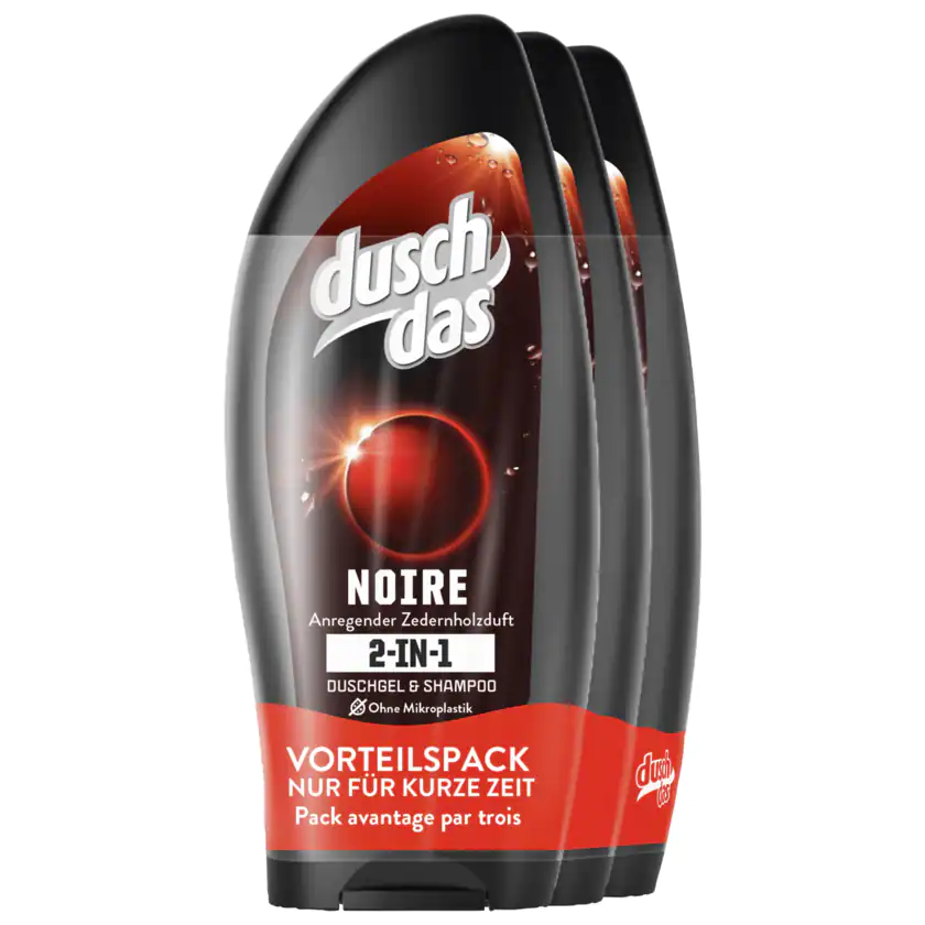 Duschdas Noire Anregender Zedernholzduft 2in1 3x250ml - 8711700960687