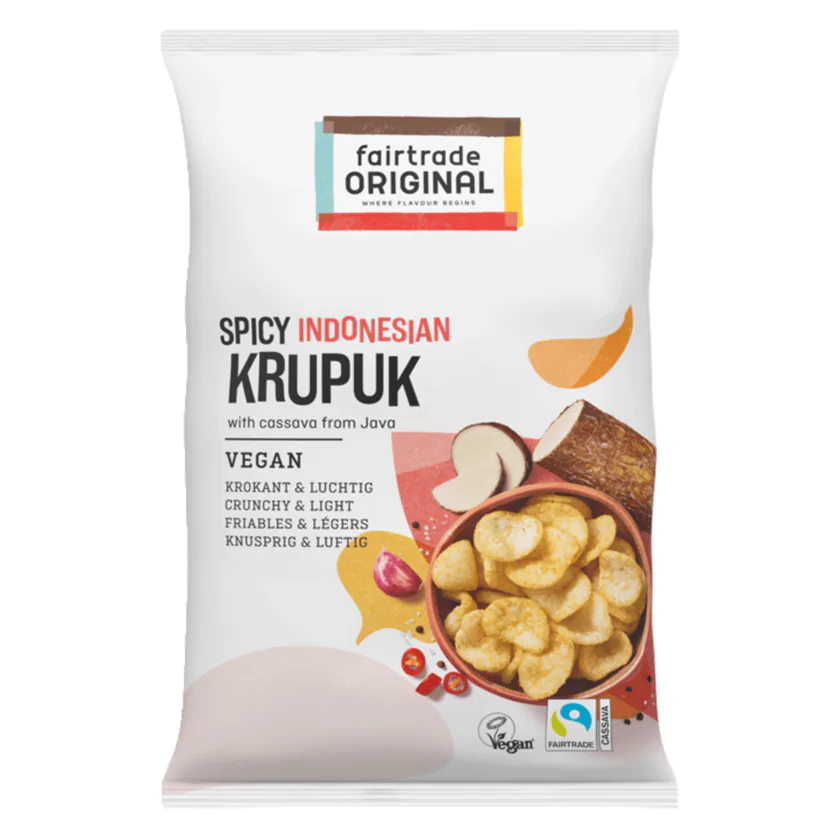 Fairtrade Original Chips Spicy Indonesian Krupuk 60g - 8711741358221