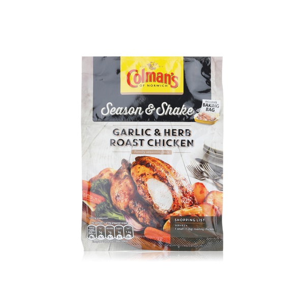 Colman's Season & Shake garlic & herb roast chicken mix 32g - Waitrose UAE & Partners - 8712566240753