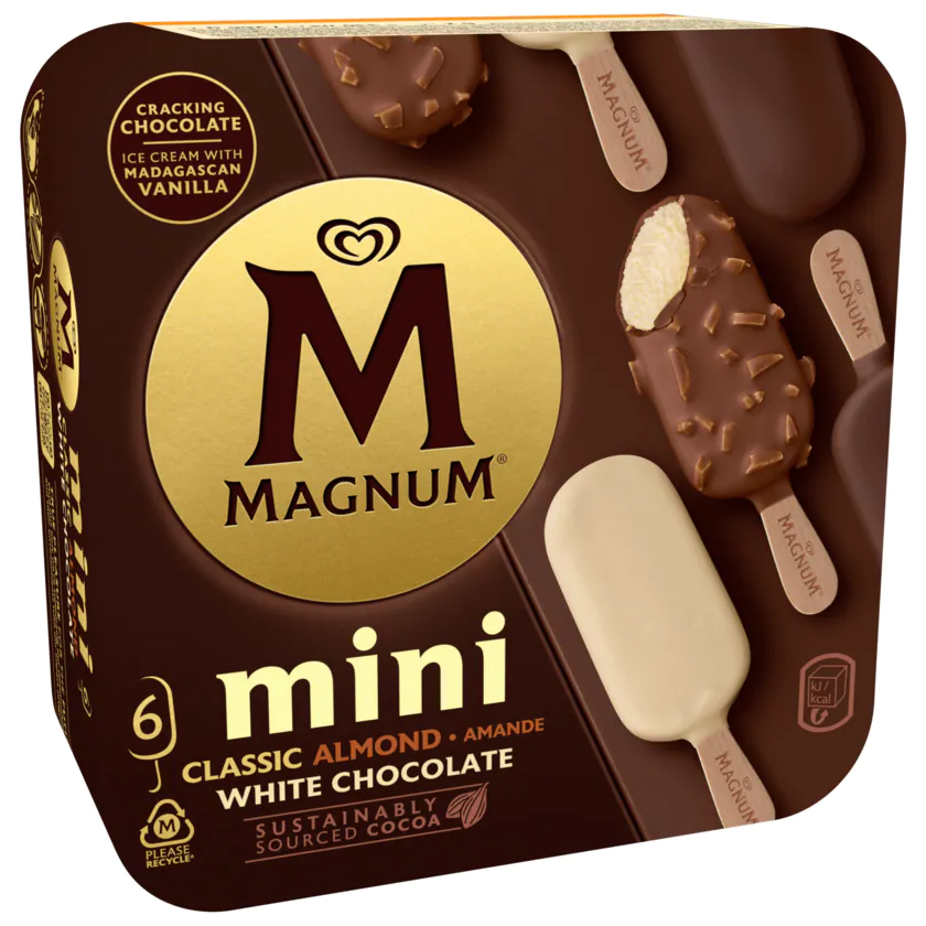 Magnum Mini Classic Almond White Familienpackung Eis 6 x 55 ml - 8714100635698