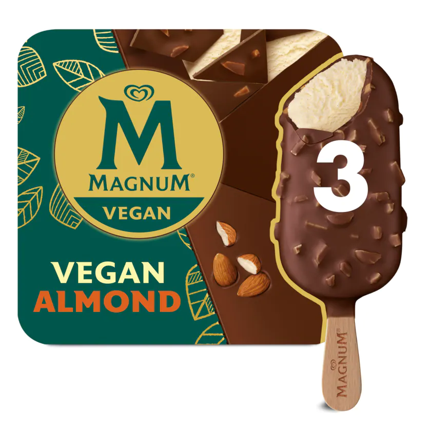 MAGNUM Eis Vegan Almond 3 x 90 ml - 8714100658499