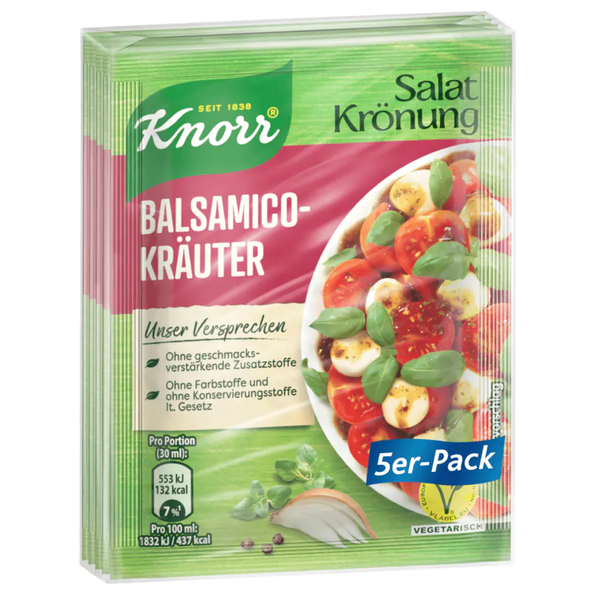 Knorr Salatkrönung Balsamico-Kräuter 5x11g, 55g - 8714100823613