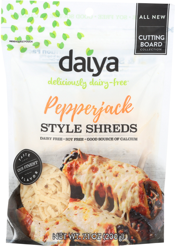 DAIYA: Pepperjack Style Cutting Board Shreds Cheese, 7.1 oz - 0871459003221