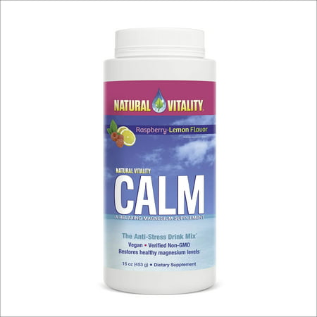 Natural Vitality Calm #1 Selling Magnesium Citrate Supplement, Anti-Stress Magnesium Supplement Drink Mix Powder- Raspberry Lemon, Vegan, Gluten Free and Non-GMO (Package May Vary), 16 oz 113 Servings - 871469000111
