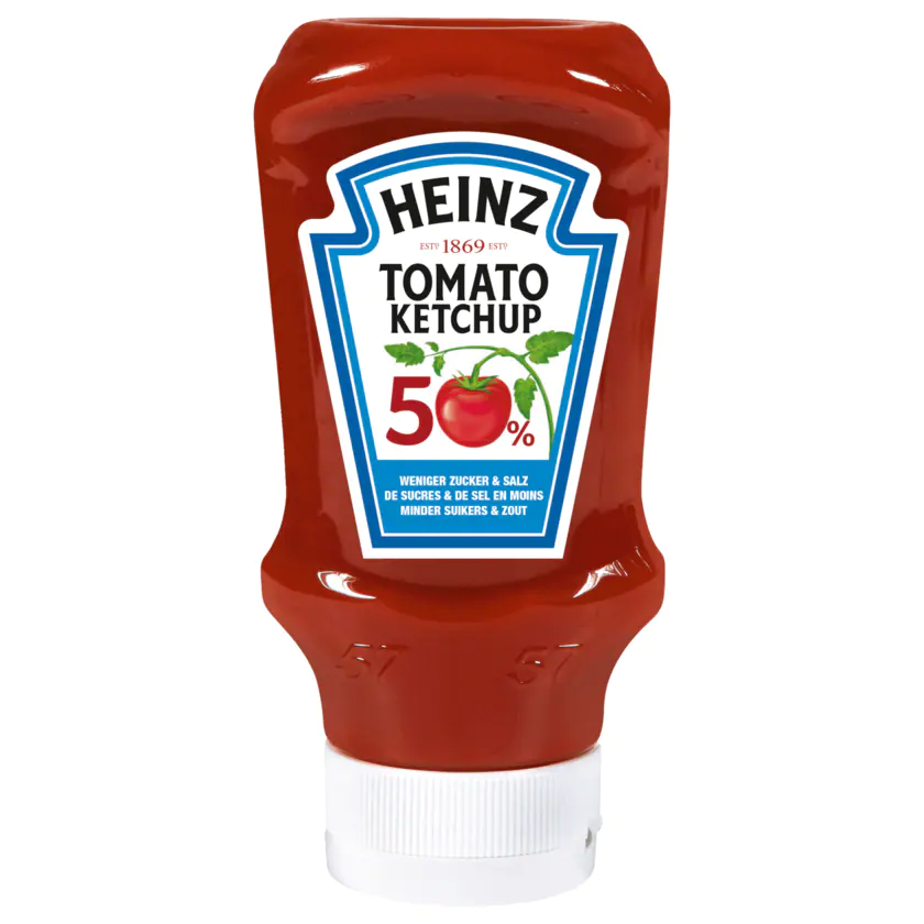 Heinz Tomato Ketchup 50% weniger Zucker & Salz 500ml - 8715700423869