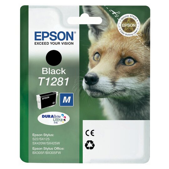Epson Fox T1281 Black Printer Ink - 8715946493138
