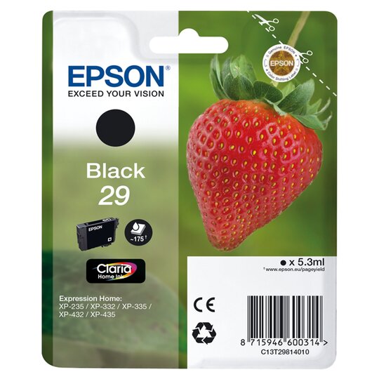 Epson Strawberry 29 Black Printer Ink - 8715946600314