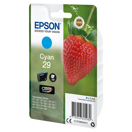 Epson Strawberry 29 Cyan Claria Printer Ink - 8715946625980