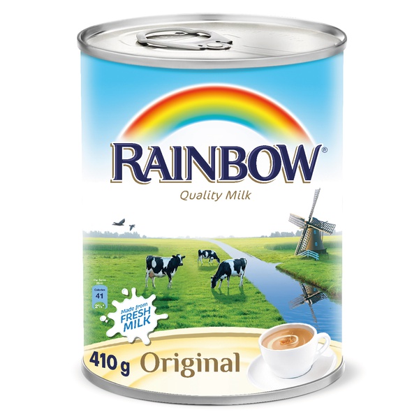 Rainbow evaporated milk original 410g - Waitrose UAE & Partners - 8716200674973