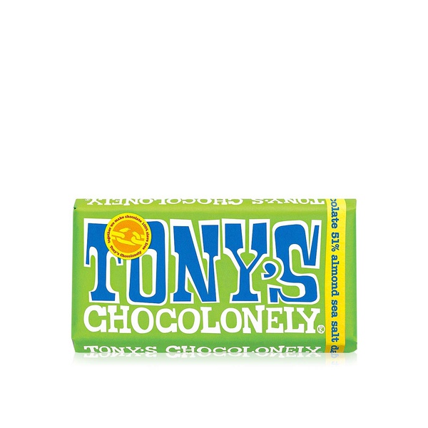 Tony's Chocolonely dark chocolate 51% almond and sea salt 180g - Waitrose UAE & Partners - 8717677336616