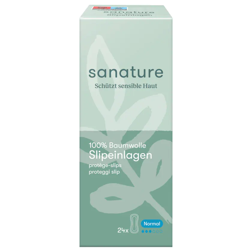 Sanature Slipeinlagen 100% Baumwolle normal 24 Stück - 8717677381326