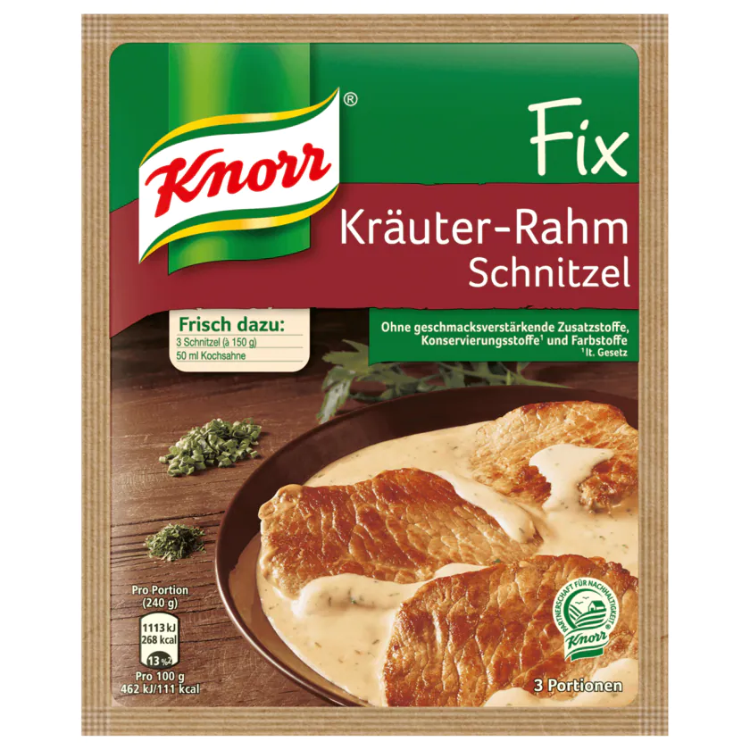 Knorr Fix Kräuter-Rahm-Schnitzel 47g - 8718114824260