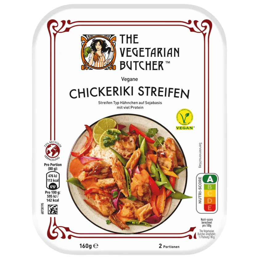 The Vegetarian Butcher Vegane Chickeriki Streifen 160g - 8718692788107