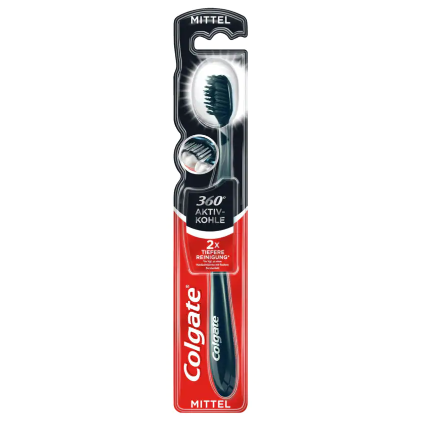 Colgate Zahnbürste 360 Aktivkohle Mittel - 8718951241169