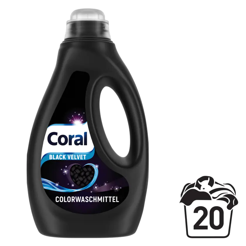 Coral Colorwaschmittel Flüssig Black Velvet 1l, 20WL - 8720181039461