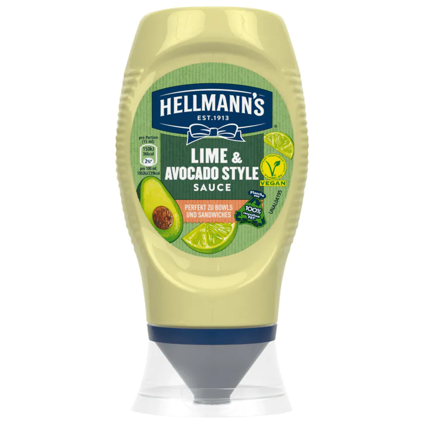 Hellmann's Lime & Avocado Style Sauce vegan 250ml - 8720182283511