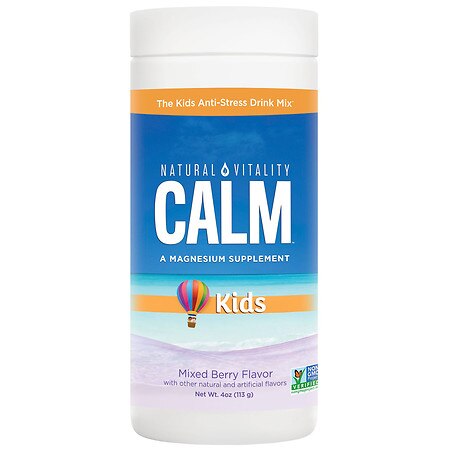 Natural Vitality Calm Specifics Kids Dietary Magnesium Citrate Supplement Powder, Mixed Berry Flavor - 4 ounce - 875534002871