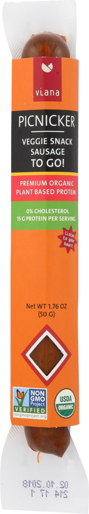 VIANA: Picnicker Jumbo Veggie Snack Sausage, 1.76 oz - 0878397004112