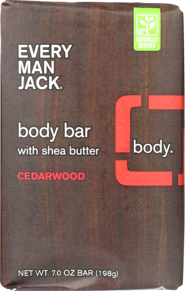 EVERY MAN JACK: Body Bar Cedarwood, 7 Oz - 0878639000117