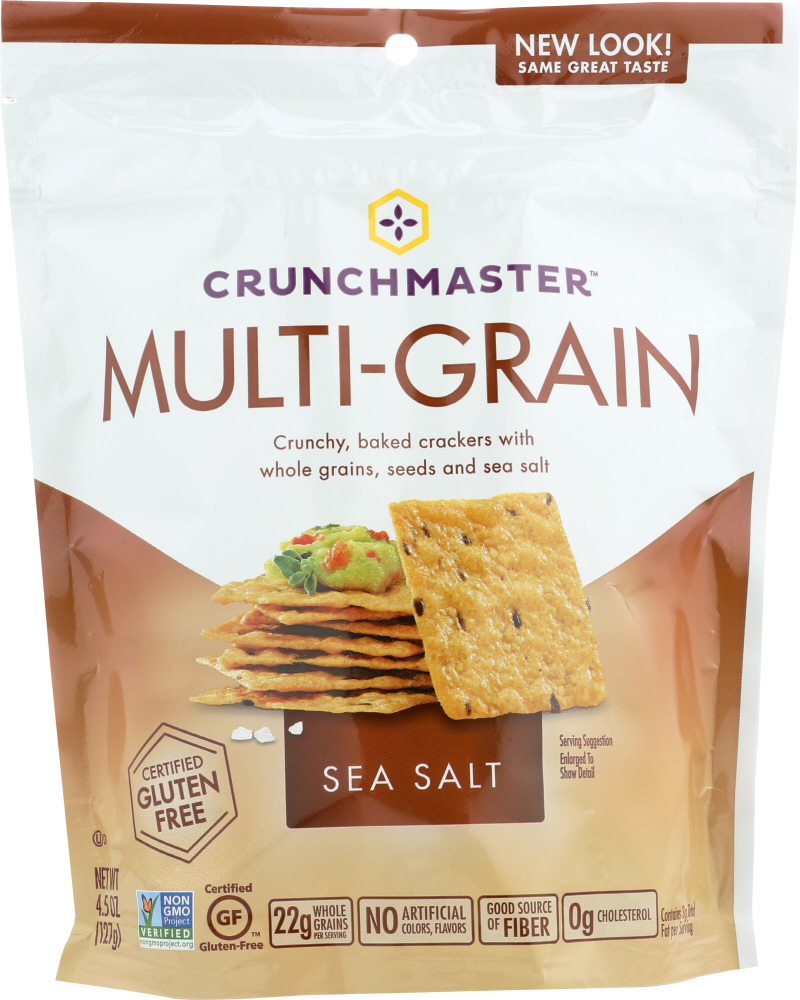 CRUNCHMASTER: Multi-Grain Crackers Gluten Free Sea Salt, 4.5 Oz - 0879890000113