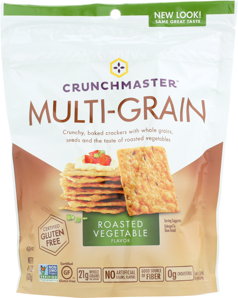 CRUNCHMASTER: Multi-Grain Roasted Vegetable Crackers, 4.5 Oz - 0879890000342