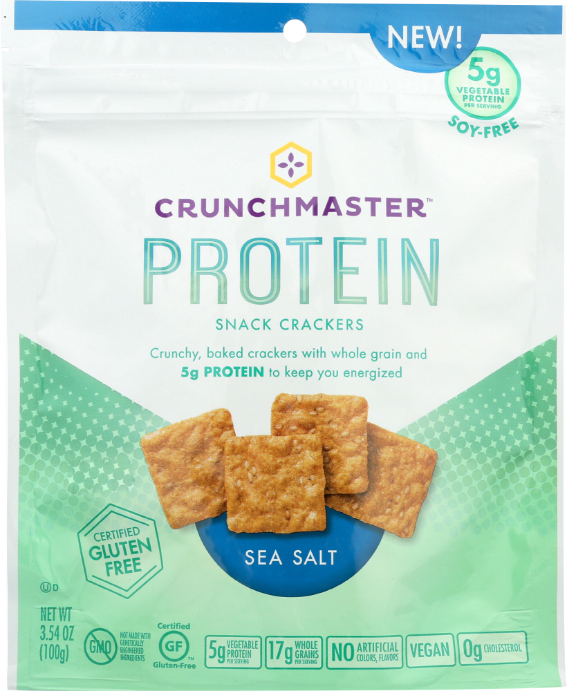 Sea Salt Protein Snack Crackers With Whole Grain, Sea Salt - 879890001301