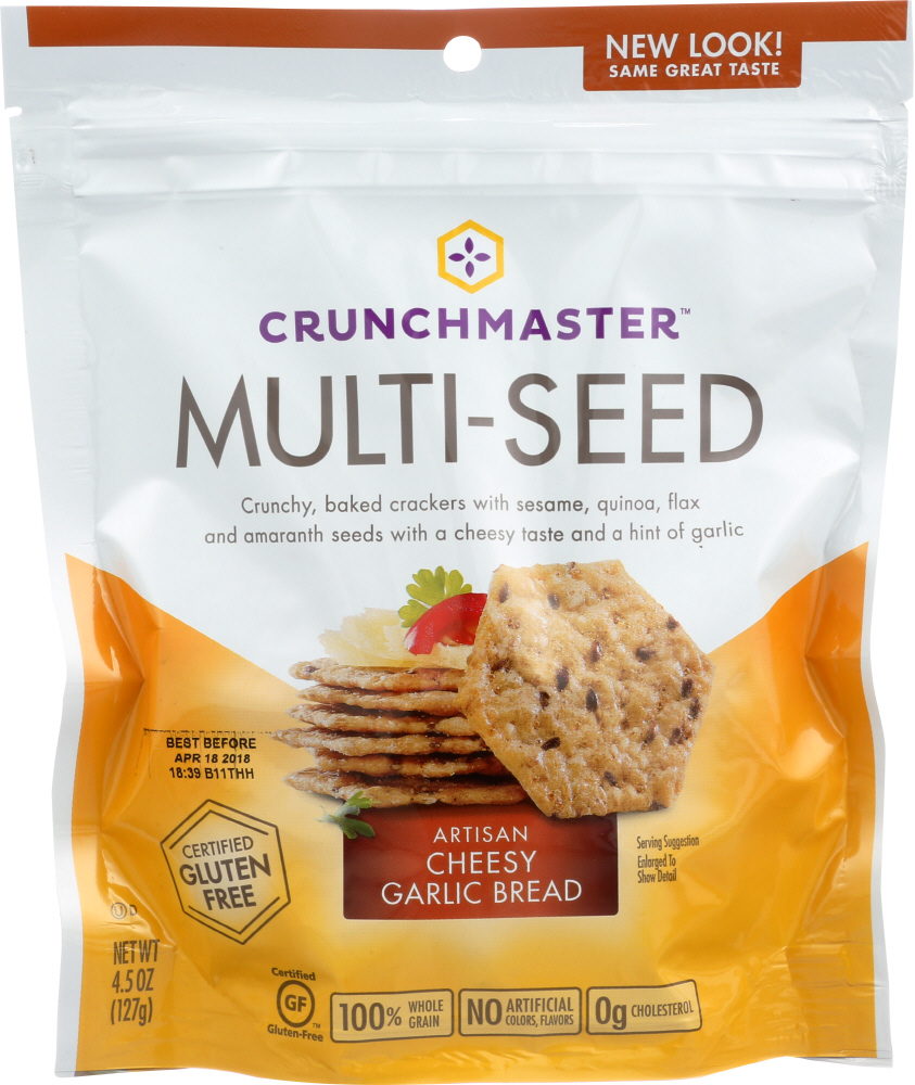Artisan Cheesy Garlic Bread Multi-Seed Crackers With Sesame, Quinoa, Flax And Amaranth Seeds With A Cheesy Taste And A Hint Of Garlic - keebler
