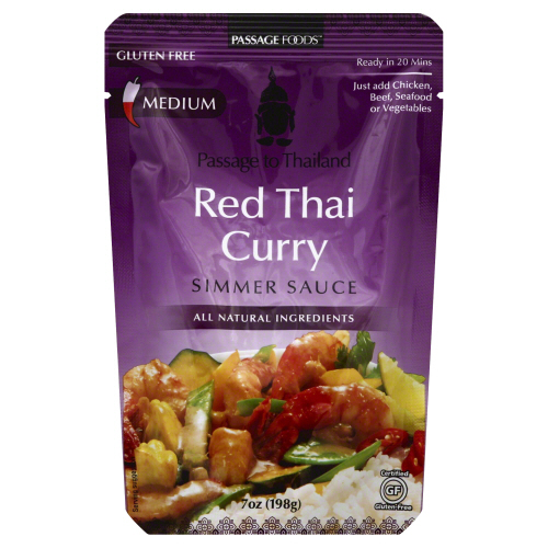 PASSAGE FOODS: Sauce Simmer Curry Red Thai Gluten Free, 7 oz - 0879924000263