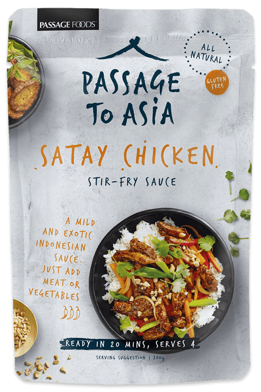 PASSAGE FOODS: Satay Chicken Stir-Fry Sauce, 7 oz - 0879924002458