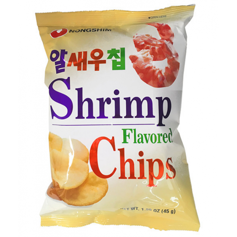 Nongshim Shrimp Flavoured 75g Chips (알새우칩) Shrimp Flavoured Korean snack - 8801043007368