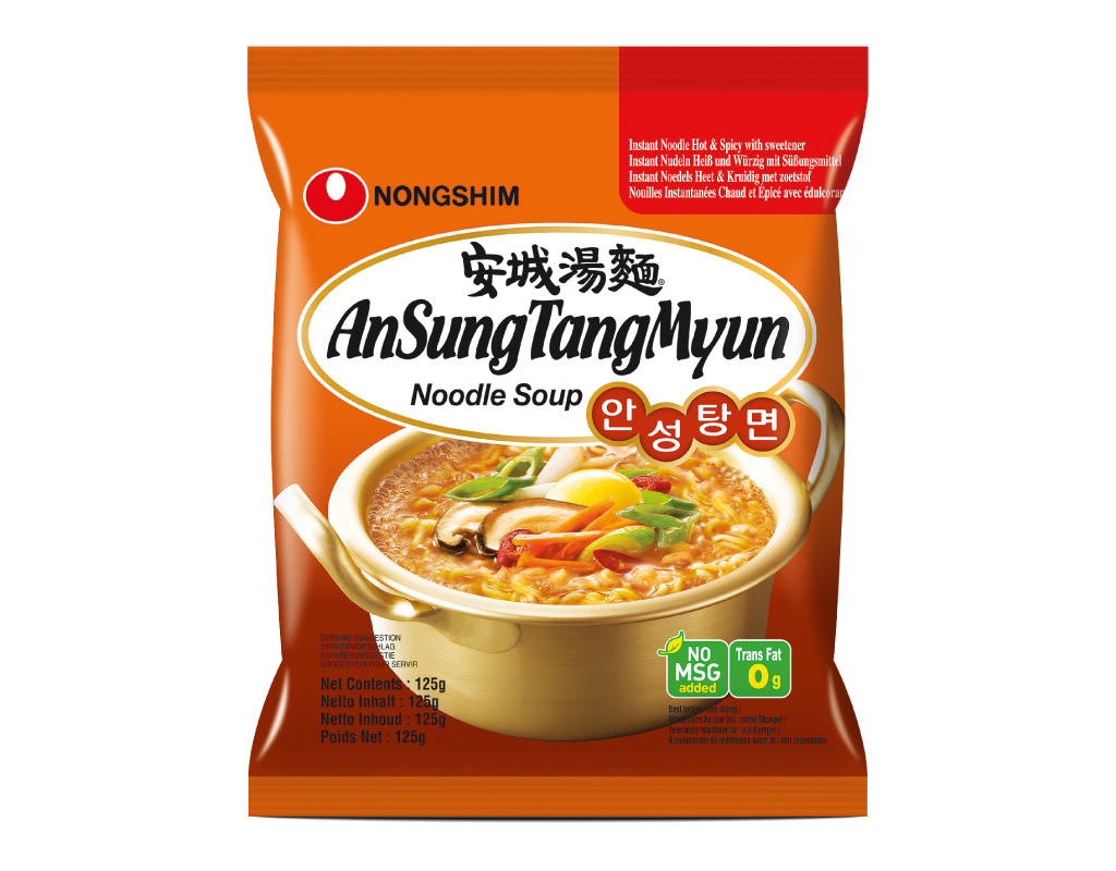 Nongshim AnSung Tang Myun Noodle 안성탕면 125g Korean Hot & Spicy Ramyun AnSung Tang Myun Noodles - 8801043157735