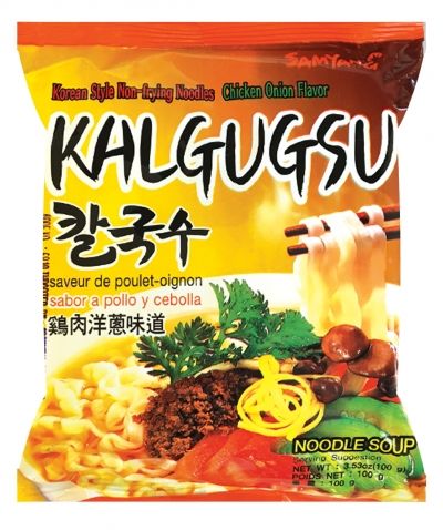 Samyang Kalgugsu Noodles Chicken & Onion Korean Style Knife Cut 칼국수 100g Kalguksu Instant Noodle - 8801073101586