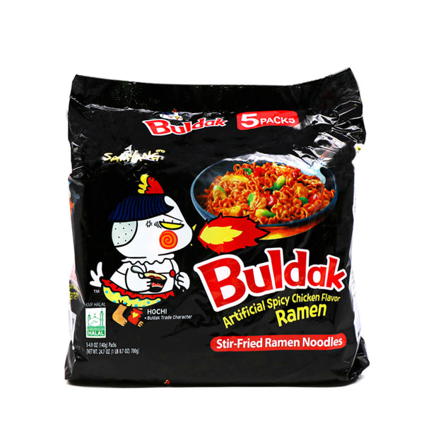 Samyang Buldak Hot Chicken Noodles 5x140g Stir Fried Spicy Korean Ramyun Noodle - 8801073140578