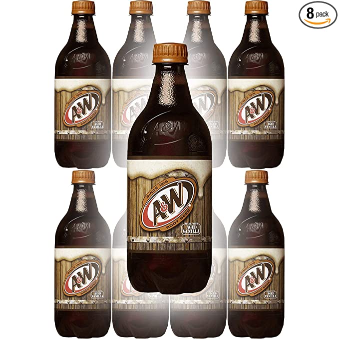  A&W Root Beer, 20 Fl Oz Bottle, (Pack of 8, Total of 160 Fl Oz)  - 880112350688