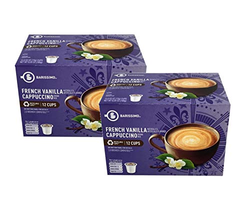  Barissimo French Vanilla Cappuccino Drink Mix Single Serve Cups - 2 Pack (24 Pods)  - 880138089425