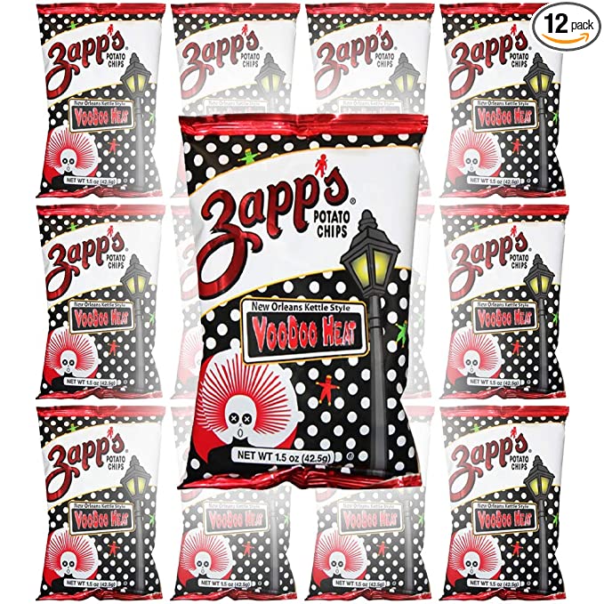  Zapp's Potato Chips, VooDoo Heat, New Orleans Kettle Style, 1.5oz Bag (12-Pack) - 880152995627