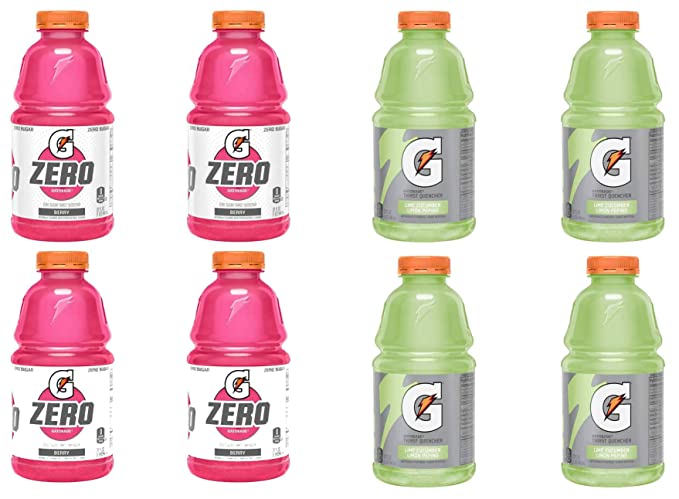 LUV BOX - Variety Gatorade Sports Drink Pack 32oz Plastic Bottle, 8 Per Case Zero Berry,Lime Cucumber - 880178983004