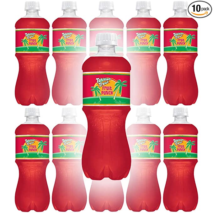 Tahitian Treat, Fruit Punch Soda, 20 Fl Oz Bottle (Pack of 10, Total of 200 Fl Oz) - 880207998870