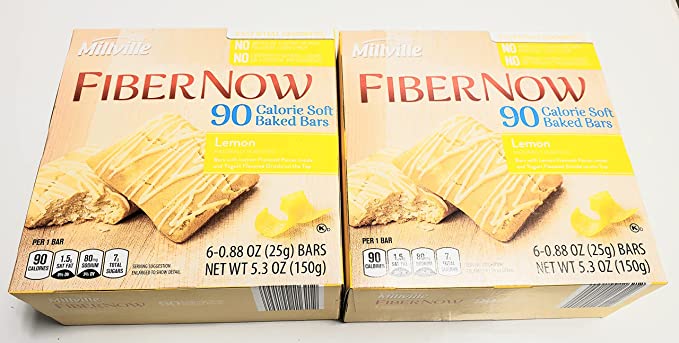 Millville Fiber Now 90 Calorie Fiber Lemon Bar with Lemon Pieces & Drizzle - 12 ct. - 880209387764