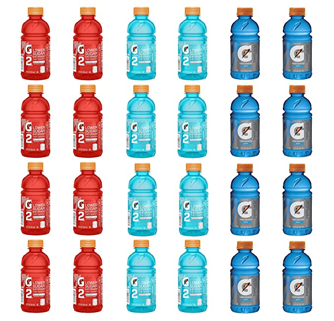 LUV BOX - Variety Gatorade Sport Drink Pack 12oz Plastic Bottle, 24ct.,Gatorade G2 Fruit Punch,Gatorade Berry,Gatorade G2 Glacier Freeze - 880216400838