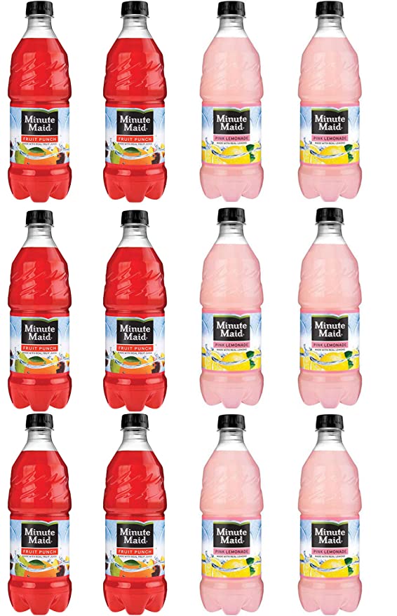  LUV BOX - Variety Minute Maid pack 20oz Bottles pack of 12 Fruit Punch ,Pink Lemonade  - 880288651473