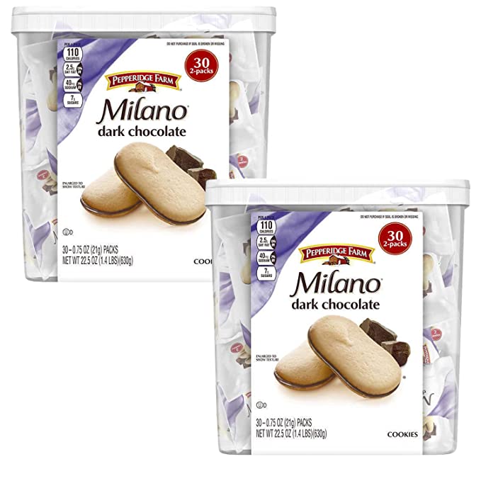 Pepperidge Farm Dark Chocolate Milano Cookies 22.5 oz, 30-count (Pack of 2)  - 880357087998