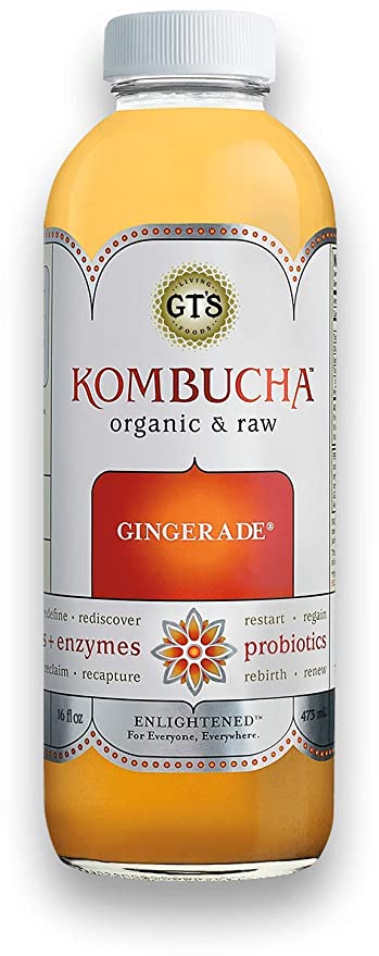 LUV BOX-GT’s Organic & Raw Kombucha, Gingerade ,16 fl oz.,12 pk. - 880389180940