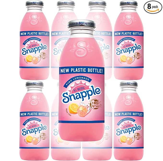  Snapple Pink Lemonade, All Natural, 16 Fl Oz (Pack of 8, Total of 128 Fl Oz)  - 880414646496