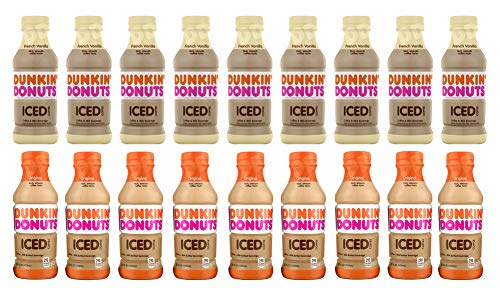  LUV BOX - Variety Dunkin Donuts Coffee Pack 13.7oz Plastic Bottle, 18ct.,French Vanilla,Original  - 880516353483